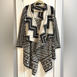 JEALOUS TOMATO open front Cardigan Aztec Black and Tan size M
